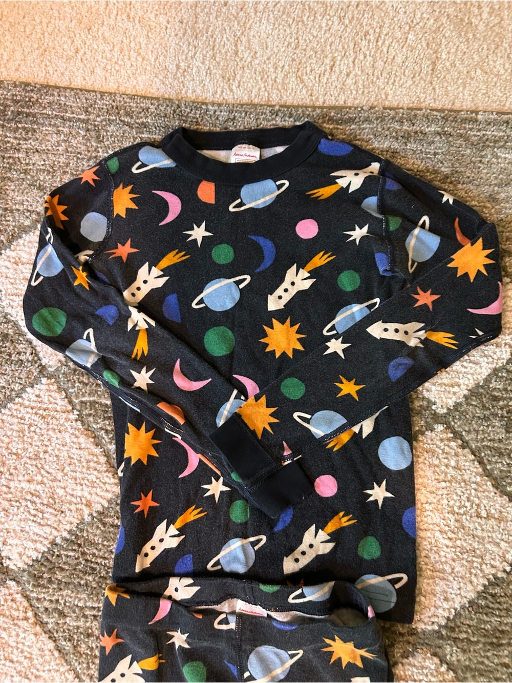 Hanna Andersson Black Space Rocket & Planet Pajama Set